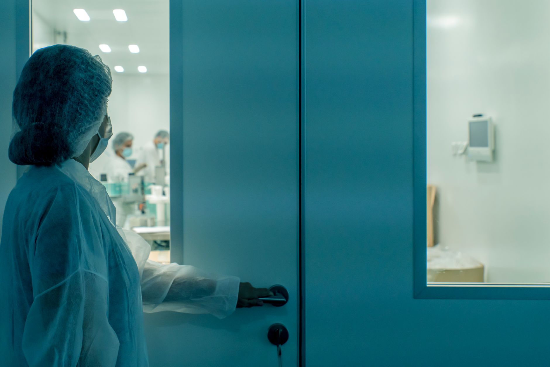 Medical technology surface with a security overlay — the SOC 2 and HIPAA control overlap for HealthTech SaaS.